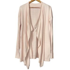 Lululemon Find Your Calm Wrap cardigan Chantilly peachy pink cotton silk blend